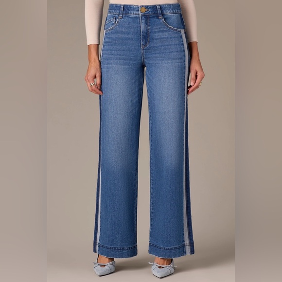 Wit & Wisdom Denim - Wit & Wisdom GRACIE SKYRISE DOUBLE SIDE SEAM WIDE LEG JEANS WITH REVERSE PANELS